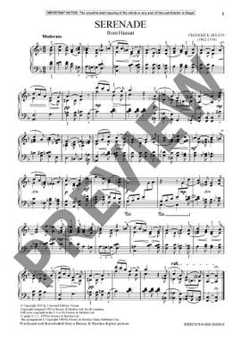 Delius, Frederick: Serenade from 'Hassan' (Piano) - Digital Sheet Music