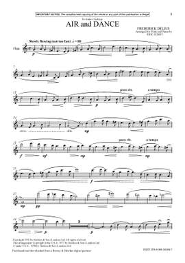 Delius, Frederick: Air And Dance (Flute) - Digital Sheet Music