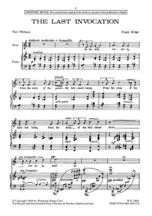 Bridge, Frank: The Last Invocation (Low Voice & Piano in C) - Digital Sheet Music