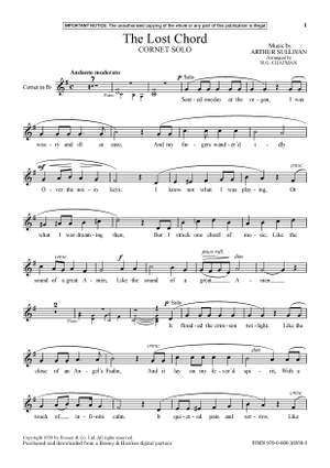 Chapman, W. G.: The Lost Chord (Countertenor Voice) - Digital Sheet Music
