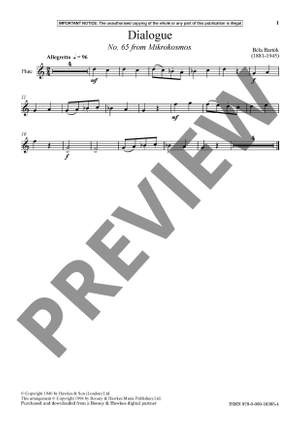Bartók, Béla: Dialogue (No. 65 from 'Mikrokosmos') (Flute) - Digital Sheet Music