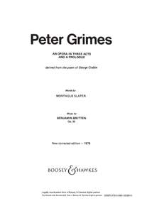 Britten, Benjamin: Peter Grimes (Libretto) - Digital Sheet Music
