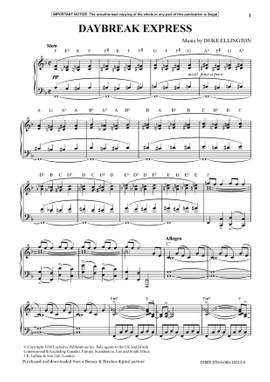 Ellington, Edward Kennedy "Duke": Daybreak Express (Piano) - Digital Sheet Music