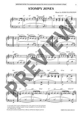 Ellington, Edward Kennedy "Duke": Stompy Jones (Piano) - Digital Sheet Music