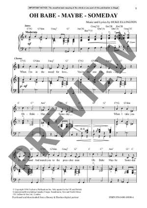 Ellington, Edward Kennedy "Duke": Oh Babe Maybe  Someday (Voice & Piano) - Digital Sheet Music