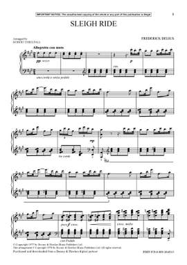 Delius, Frederick: Sleigh Ride (Piano) - Digital Sheet Music