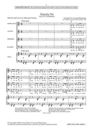 Bernstein, Leonard: Simchu Na (Mixed Voices) - Digital Sheet Music