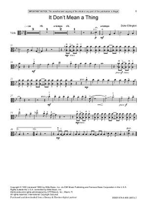 Ellington, Edward Kennedy "Duke": It Don't Mean A Thing (If It Ain't Got That Swing) (Viola) - Digital Sheet Music