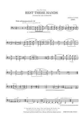Clyne, Anna: Rest These Hands (solo cello) - Digital Sheet Music