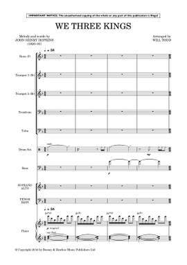 Todd, Will: We three kings (Jazz ensemble accompaniment) - full score & parts