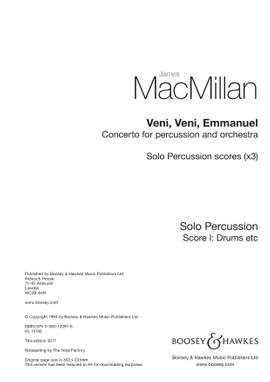 MacMillan, James: Veni, Veni, Emmanuel (Percussion) - Digital Sheet Music