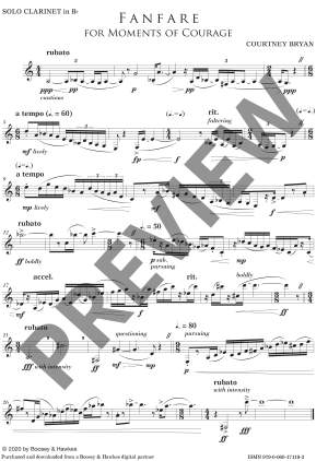 Bryan, Courtney: Fanfare for Moments of Courage (Solo Clarinet) - Digital Sheet Music
