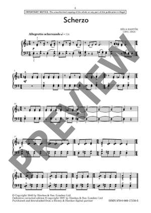 Bartók, Béla: Scherzo (from 'Mikrokosmos III') (Piano) - Digital Sheet Music