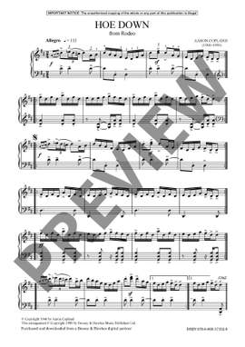 Copland, Aaron: Hoe Down from 'Rodeo' (Piano) - Digital Sheet Music