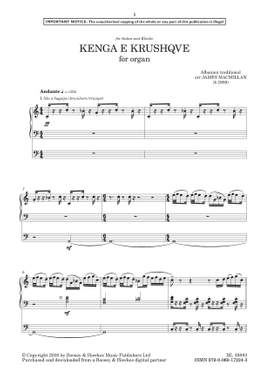 MacMillan, James: Kenga e Krushqve (Organ) - Digital Sheet Music