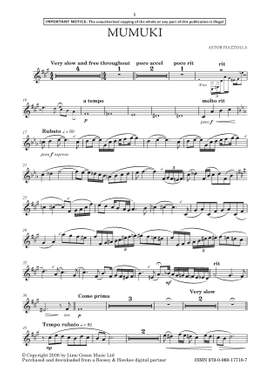 Piazzolla, Astor: Mumuki (Clarinet) - Digital Sheet Music