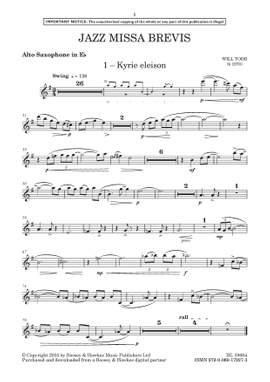 Todd, Will: Jazz Missa Brevis - parts (jazz ensemble)