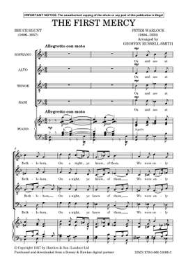 Warlock, Peter: The First Mercy (SATB & piano) - Digital Sheet Music