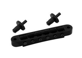Grover Tune-O-Matic Guitar Bridge Black Chrome - Unnotched