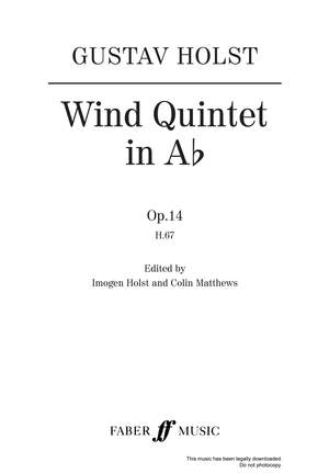 Gustav Holst: Wind Quintet in Ab Op.14 H.67