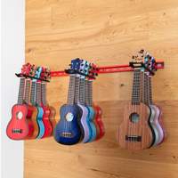 Ukulele wall hanger for up to 15 ukuleles - Red