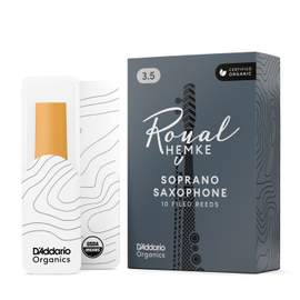 Royal Hemke Organic Soprano Saxophone Reeds, Strength 3.5, 10-pack