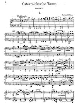 Bittner, Julius: Tänze aus Österreich für Klavier zu vier Händen, 1918