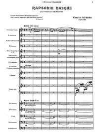 Bordes, Charles: Rapsodie basque pour Piano et Orchestre, op. 9