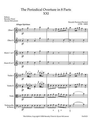 Piccinni (Piccini), Niccolò: The Periodical Overture in 8 parts No. 21