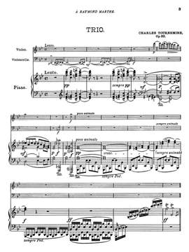 Tournemire, Charles: Trio Op. 22 pour violon, violoncelle et piano