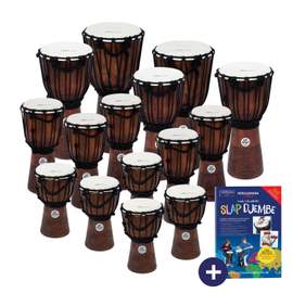 Percussion Plus Jammer Djembe 15 pack - rope-tuned