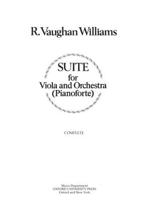 Vaughan Williams, Ralph: Suite for viola and orchestra (pianoforte)