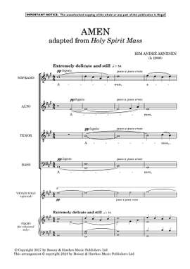 Arnesen, Kim André: Amen (adapted from Holy Spirit Mass)