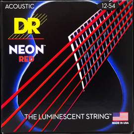 DR Strings Hi-Def Neon Red Acoustic Light