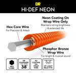 DR Strings Hi-Def Neon Orange Acoustic Light Product Image