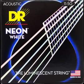 DR Strings Hi-Def Neon White Acoustic Custom Light