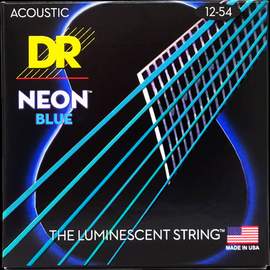 DR Strings Hi-Def Neon Blue Acoustic Light