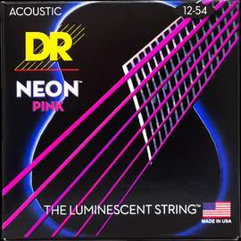 DR Strings Hi-Def Neon Pink Acoustic Light