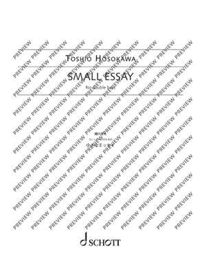 Hosokawa, Toshio: Small Essay