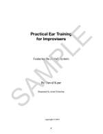 Kane, David: Practical Ear Training for Improvisers Product Image