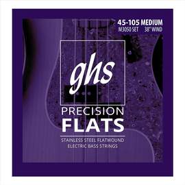 Ghs Flatwound Bass Long+ Custom Med 45-60-80-105