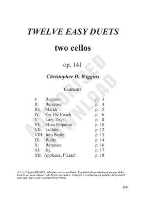 Wiggins, Christopher:  Twelve Easy Duets op.141 (2 cellos)