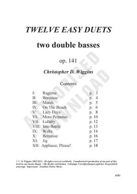 Wiggins, Christopher:  Twelve Easy Duets op.141 (2 double basses)