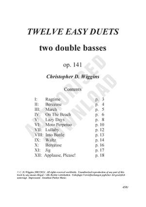 Wiggins, Christopher:  Twelve Easy Duets op.141 (2 double basses)