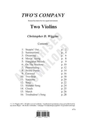 Wiggins, Christopher:  Two's Company (2 violins)