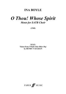 Ina Boyle: O Thou! Whose Spirit