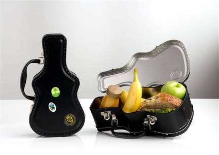 Guitar Case Lunch Box With Stickers
