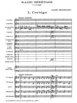 Delvincourt, Claude: Radio-Sérénade pour orchestre