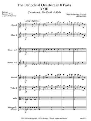 Piccinni (Piccini), Niccolò: The Periodical Overture in 8 parts No. 23, Overture to The Death of Abel