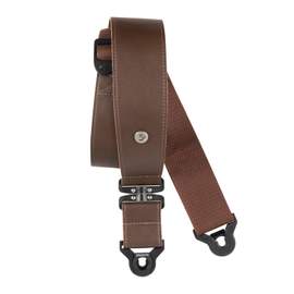D'Addario Comfort Brown Leather Auto Lock Swivel Strap